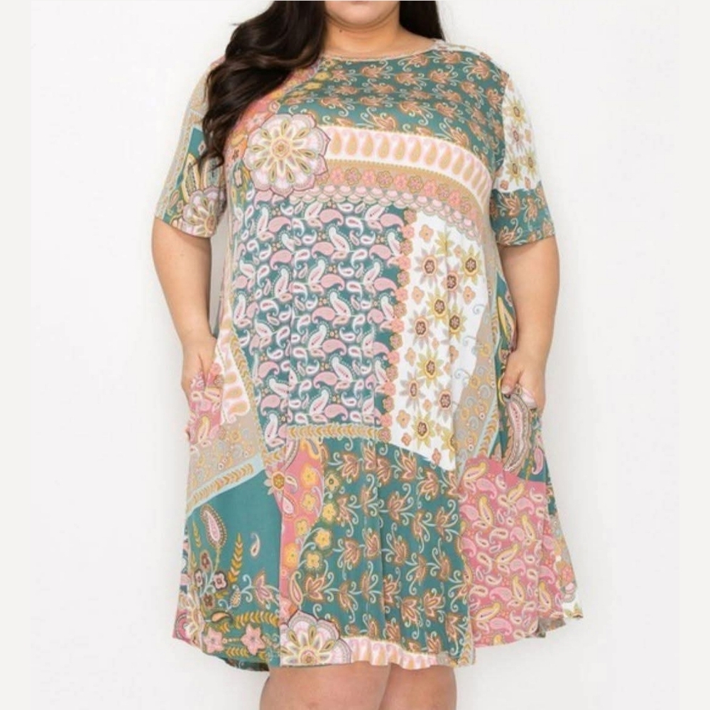 New Patchwork Print Dress